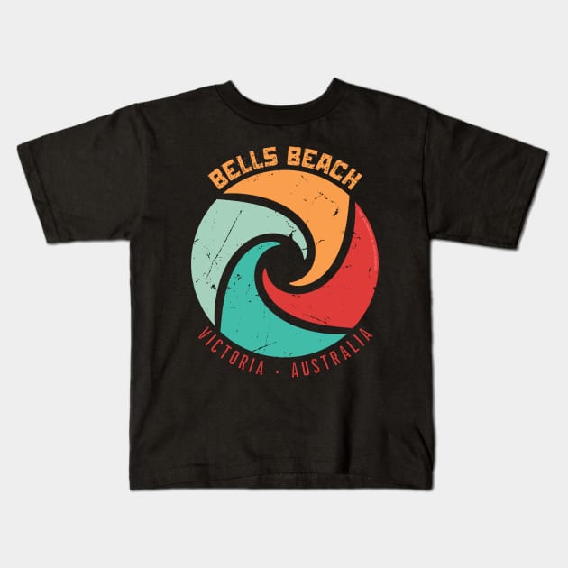 Bells Beach Victoria Australia Kids T-Shirt by Timeless Chaos